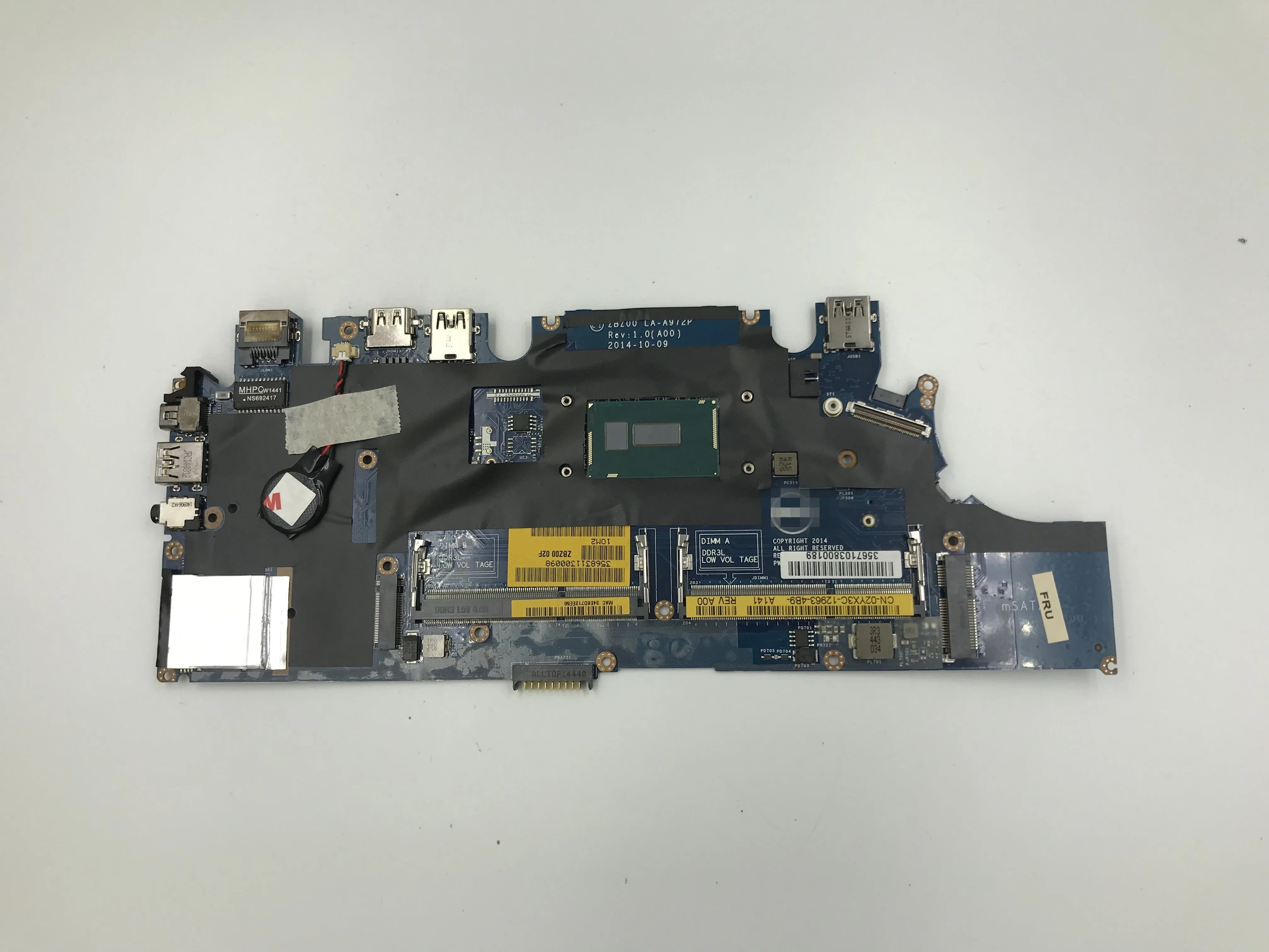 Для dell Latitude E7250 LA A972P CN 02YX3C 2YX3C материнская плата для ноутбука с I5 5200U cpu 100%