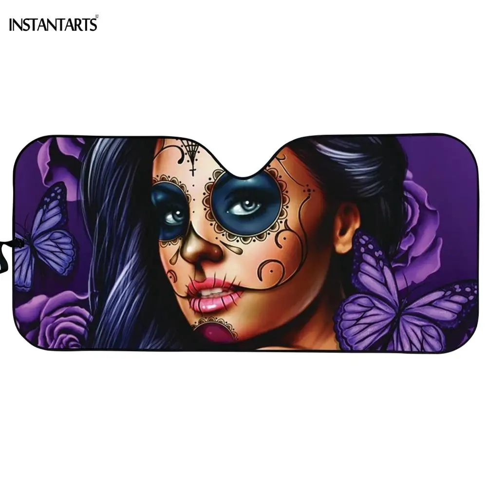 Женский солнцезащитный козырек INSTANTARTS летний с фиолетовыми цветами в готическом