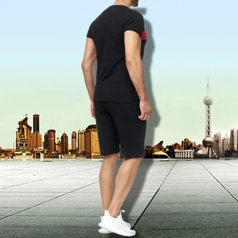 

2021 high-end men's suit sports pullover summer fashion suit + men's patchwork casual suit
