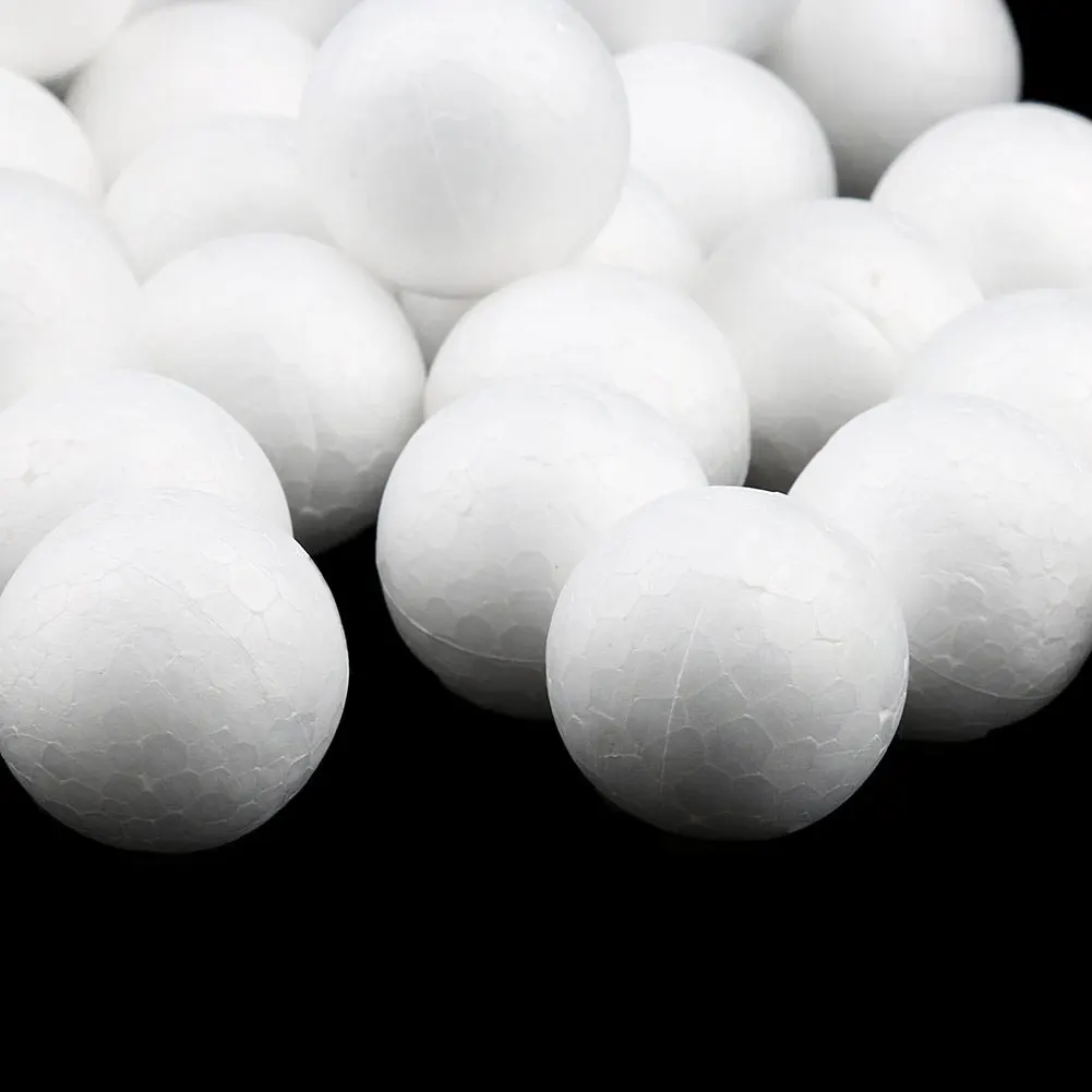 

100pcs 30mm Round Styrofoam Balls Christmas Ball White Modelling Polystyrene Foam Craft Balls Christmas Decorations Party Nice