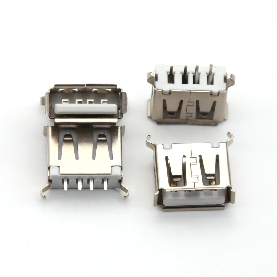 100 шт. гнездовой USB-разъем PCB штекер USB типа A вертикальный разъем 180 градусов