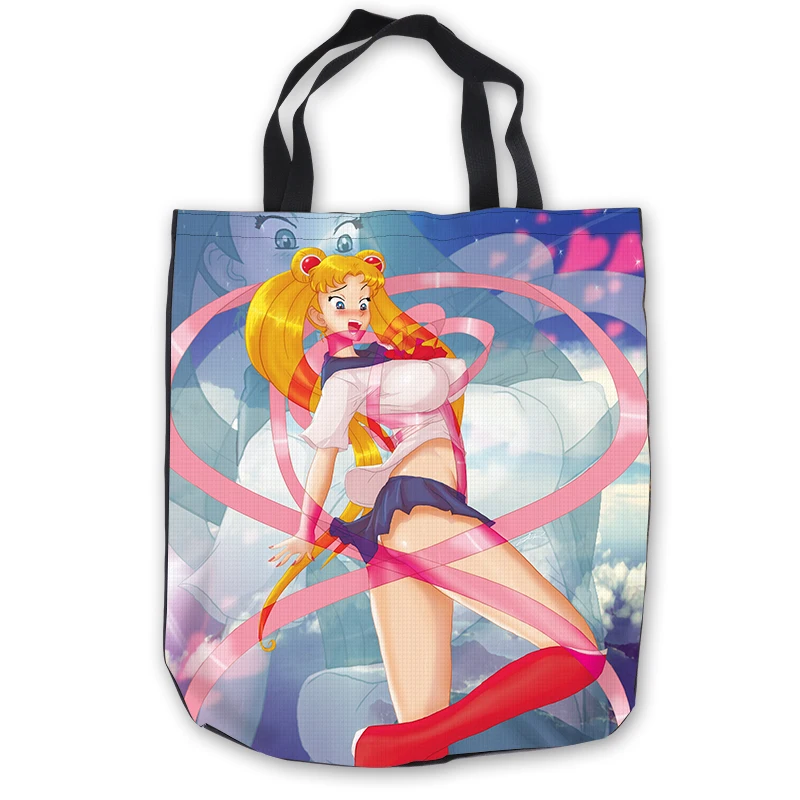 Пользовательские Парусиновые Сейлор Мун ToteBags ручные сумки сумка для покупок
