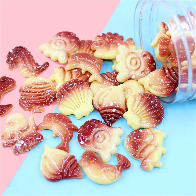 Джули Wang 10 штук искусственный бриллиант из смолы Морская жизнь печенья Подвески