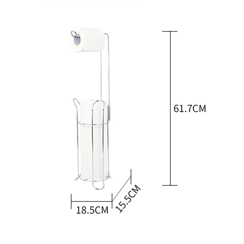 

Stainless Steel Toilet Paper Holder Bathroom Balcony Tissue Stand Home Multifunctional Punch-free Storage Shelf For Cell Phone