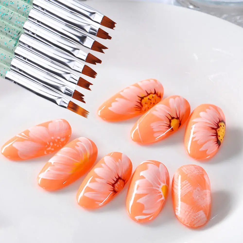 

8pcs/Lot Nail Art Brush Pens Nail Brushes UV Gel Nail Polish Acrylic Painting Drawing Brushes Set Manicure Tools Set