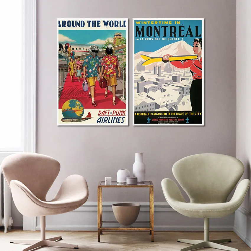 

Canvas Painting Travel About The World Airport Drawing Wall Picture Minimalist Decoration for Bedroom Living Room Gifts Craft
