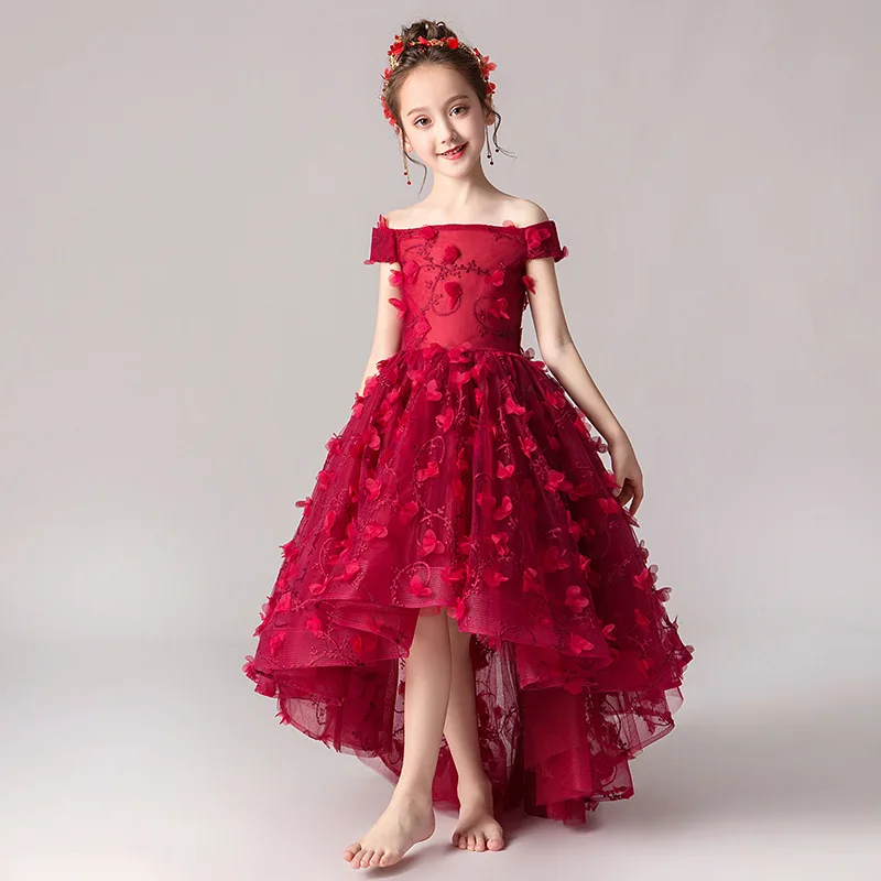

baby girl formal dress teenagers princess dress for girls party dress flower girl dresses for wedding Flat Shouders