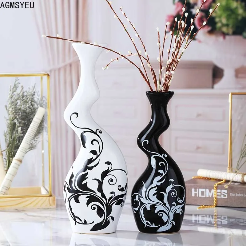 

AGMSYEU современный минималист Творческий керамическое ремесло ваза гостиная для рабочего стола, Цветочная композиция ваза для украшения дом...