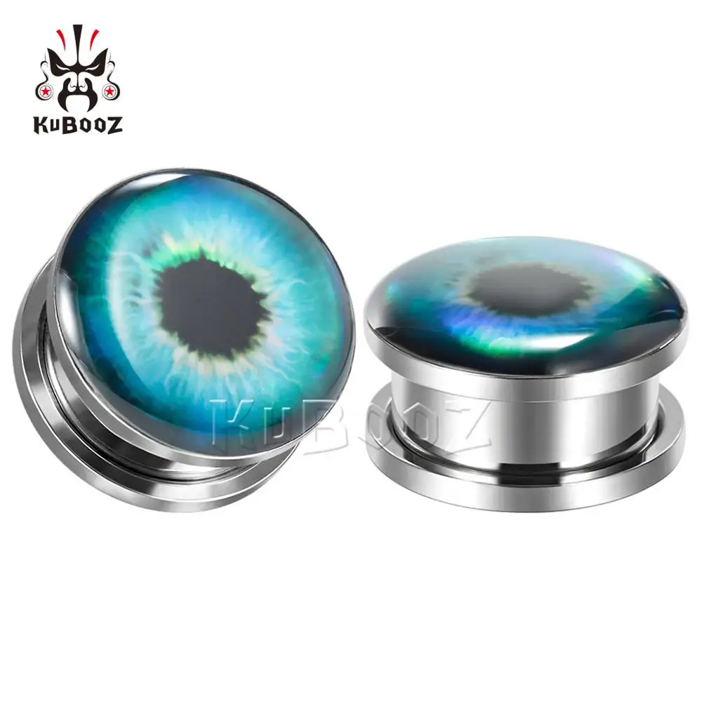 Kubooz, новинка, красочные серьги для пирсинга глаз, тоннели, серьги для ушей, нержавеющая сталь, ювелирные изделия для тела, для мужчин, для мужчин, модный подарок, от 6 до 30 мм