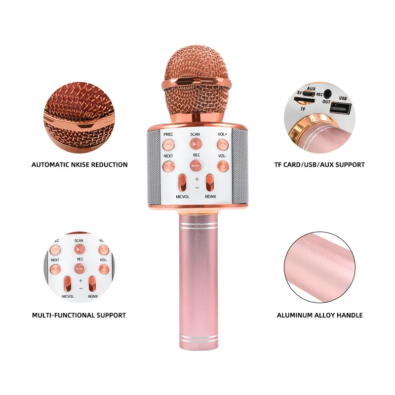Bluetooth-микрофон для караоке беспроводной микрофон профессиональный динамик