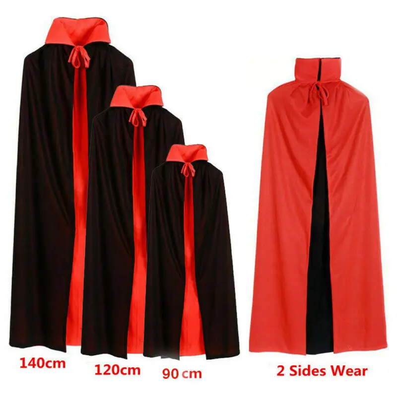 Autumn Halloween Decoration Clothing Unisex Adult Hooded Cape Long Black Red Costume Coat Cosplay Friends Gifts |