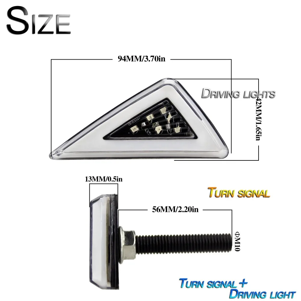 

Newest 2PCS 12V Motorcycle 20LED Side Turn Signal Driving Light Waterproof Blinker Amber Indicator Lamp for Scooter ATV