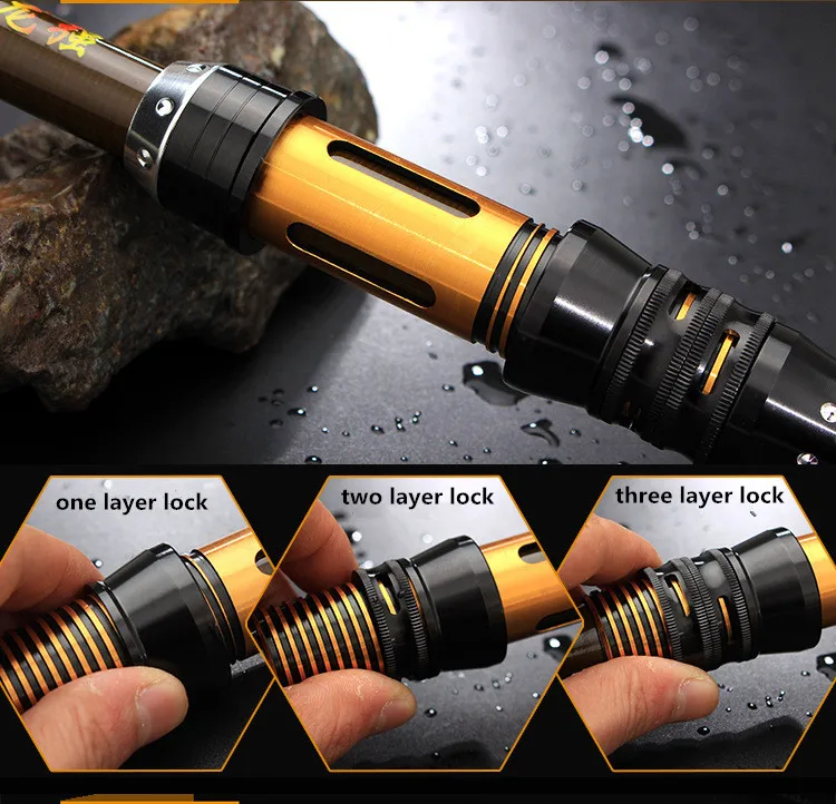 Телескопическая удочка из углеродного волокна Морской Карп спиннинговая Удочка