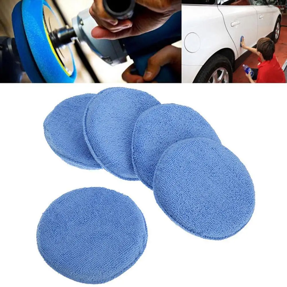 

5Pcs Ultra Soft Microfiber Round Car Wax Applicator Pad Auto Care Polish Sponge