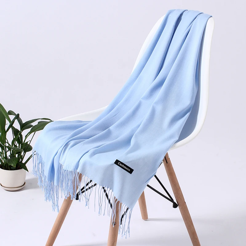 

2020 winter scarf for women cashmere scarves lady shawls and wraps warm female pashmina bandana pure color hijabs