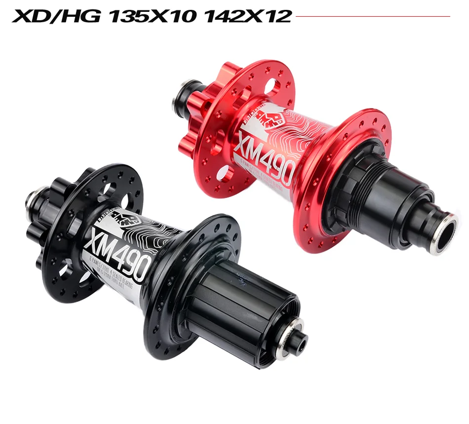 

XM490 hubs 4 bearings MTB mountain bike hub QR 100*15 12*142mm thru 32 holes disc brake bike hub 28 32 36 holes