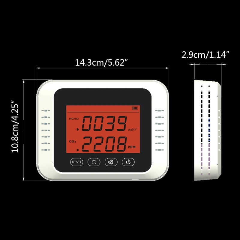 

Wall Mount Carbon Dioxide Air Quality Monitor Multipurpose Portable CO2 Meter Tester Air Analyzer Home Improvement Tools