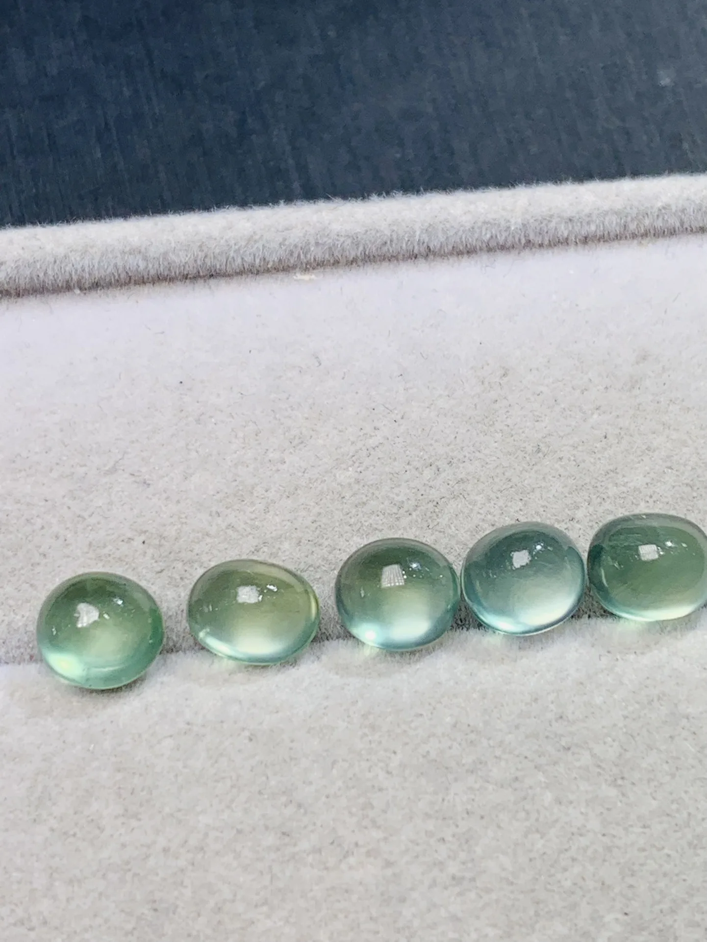 Natural prehnite loose stone bright luster Oval Making stud rings accessories gem jewelry edelstenen bijoux femme sieraden taki