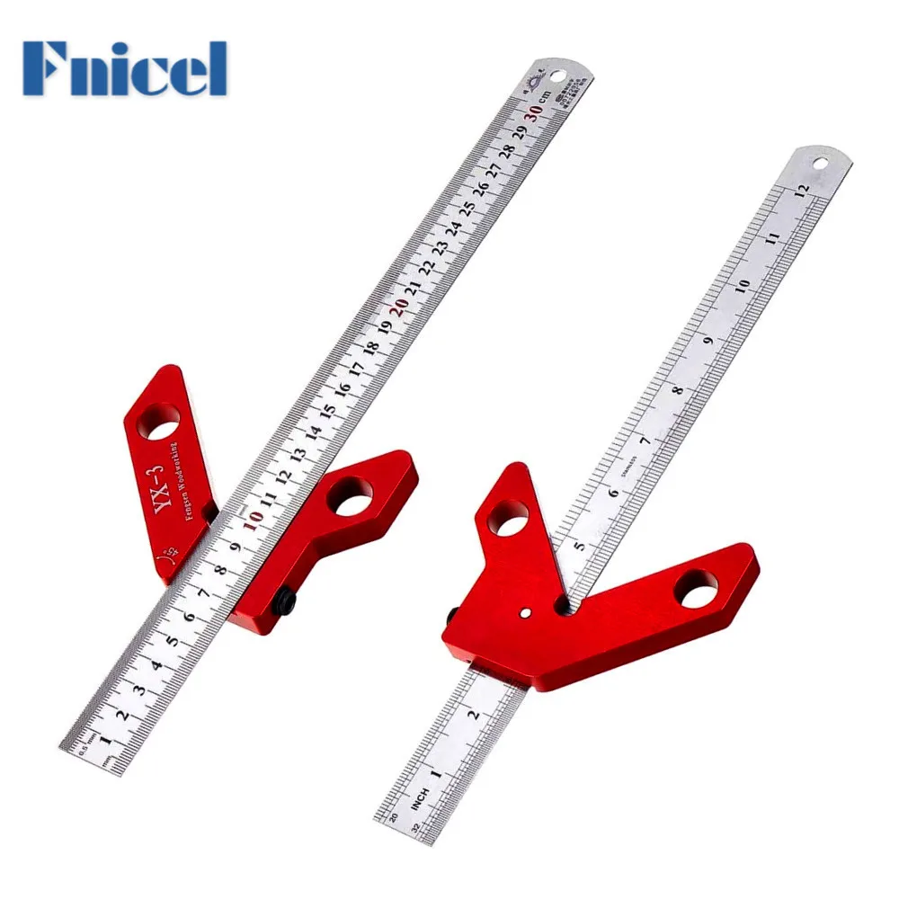 

Center Finder Woodworking Square Center Scribe 45 90 Degrees Angle Line Scriber Marking Tools Metric and Inch Magnetic Ruler