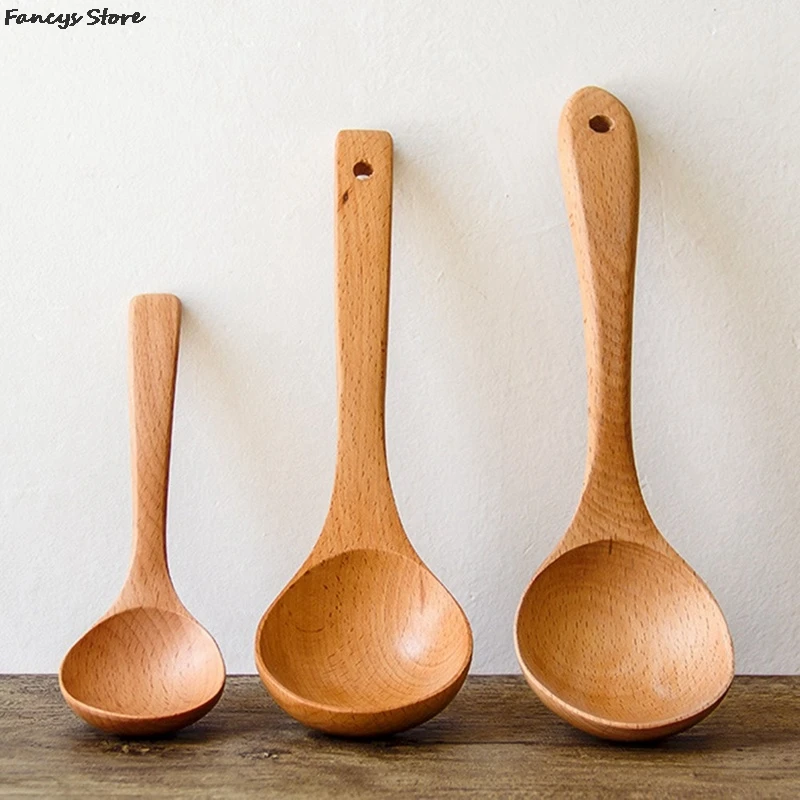 

Giant Wooden Easy Clean Curry Soup Spoon Miso Soup Tool Multi Wooden Cooking Spoon Reusable Kitchen Soup Porridge Spoon Utensil