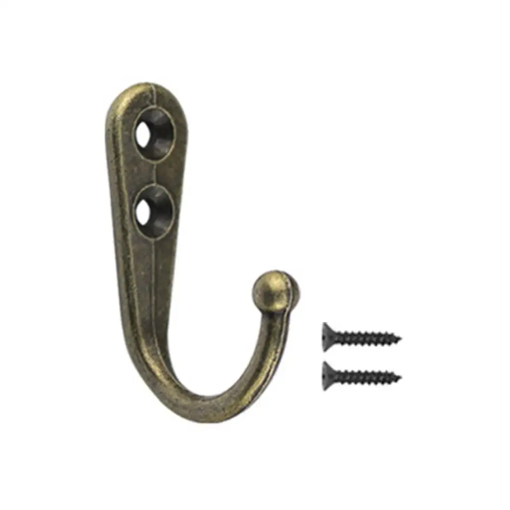 

5PCS Wall Mounted Hook Single Robe Coat Hat Holder Key Hanger With 10 Pieces Screws Home Storage Hook Organize