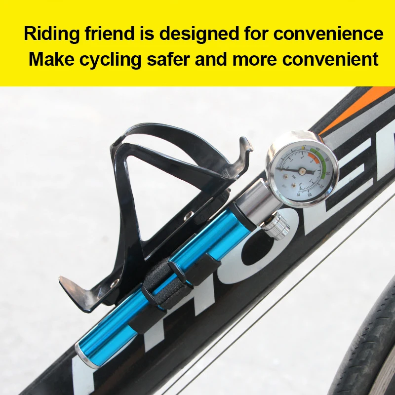 Мини велосипедный насос с манометром алюминиевый сплав ручной воздушный горный