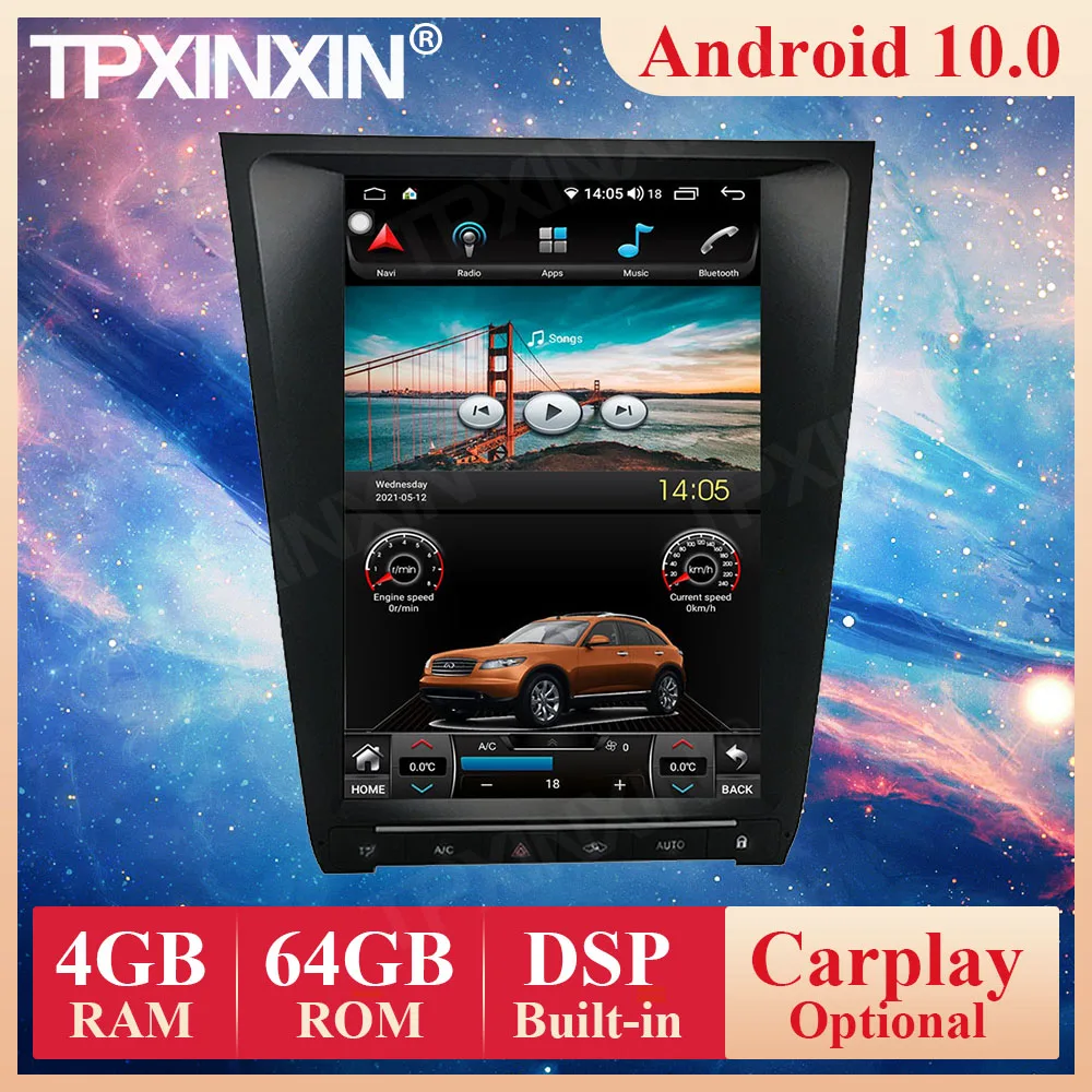 

Tesla Vertical Screen Android 10.0 PX6 For Lexus GS GS300 GS460 GS450 GS350 Car Radio Multimedia Video Player Navigation GPS DVD
