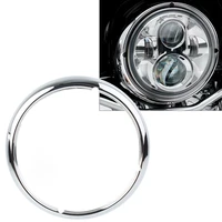 chrome alloy motorcycle 7 head light headlamp ring cover decor trim for harley touring road king electra street tri glide