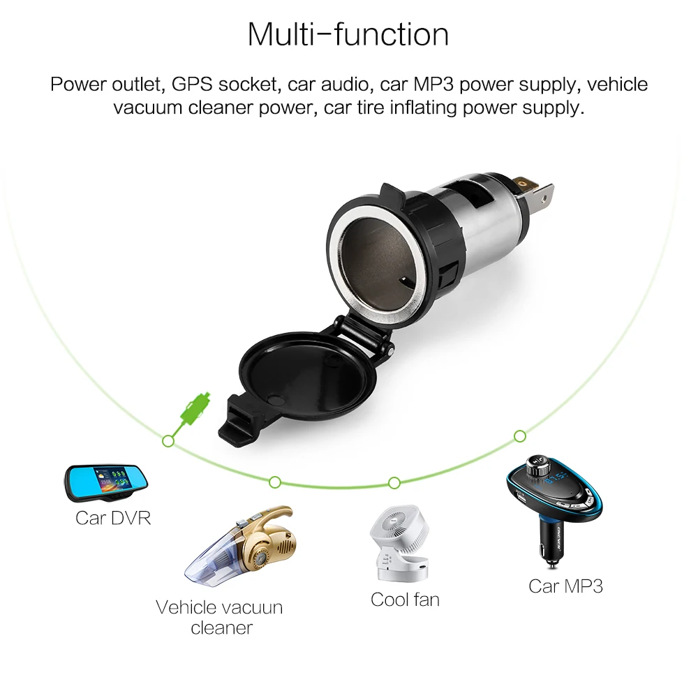 Мульти Функция разъем прикуривателя Мощность Outle 12 24V образный гнездовой