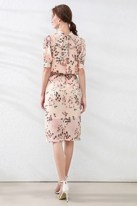 

2-piece women's 2021 Korean fashion slim-fit lantern sleeve shirt and retro ladies bag hip skirt office ladies casual skirt suit