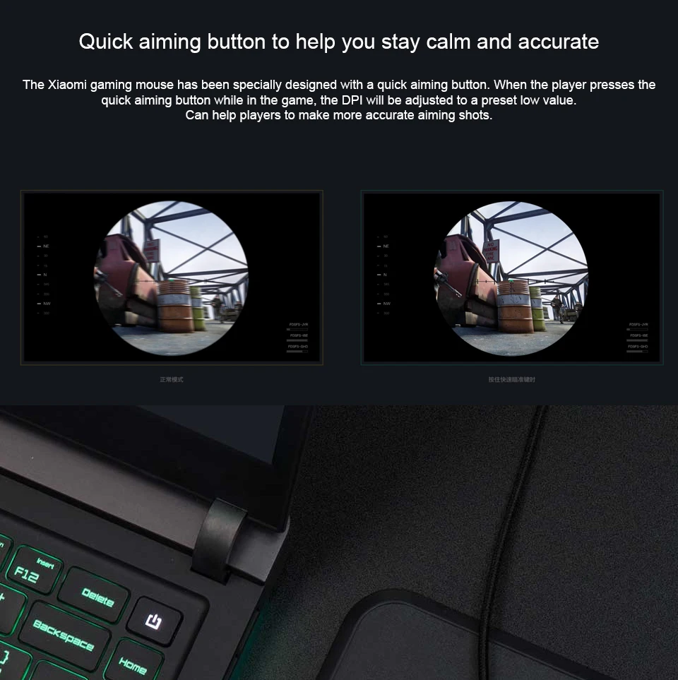 Xiao mi игровая мышь Портативный Usb/беспроводной 2,4 ГГц двойной режим 7200 точек/дюйм 6 кнопок RGB игровая мышка со светодиодной подсветкой MacOS компьютерный геймер mi ce mi Home
