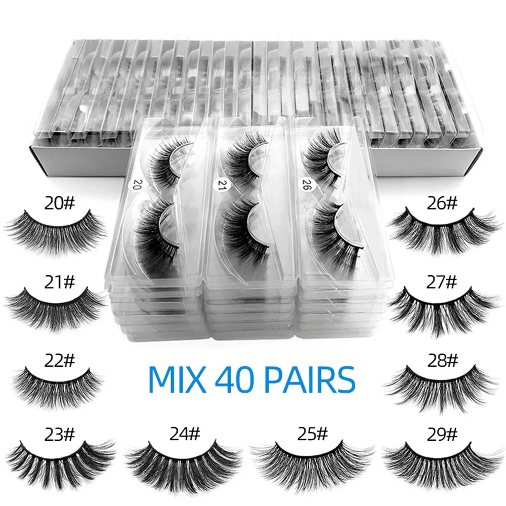 

Manooby 20/30/50/100Pairs Mink Lashes 3D Mink Eyelashes 100% Cruelty free Lashes Handmade Reusable Natural False Lash Wholesale