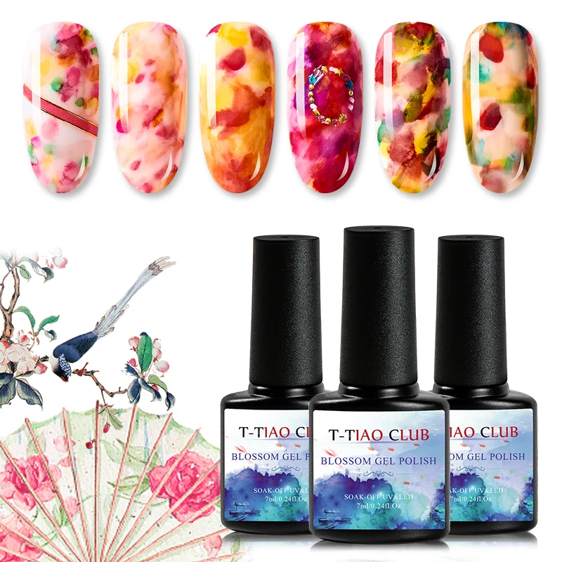 T-TIAO CLUB Blossom Гель-лак для ногтей Цветочный узор УФ светодиодный 12 цветов