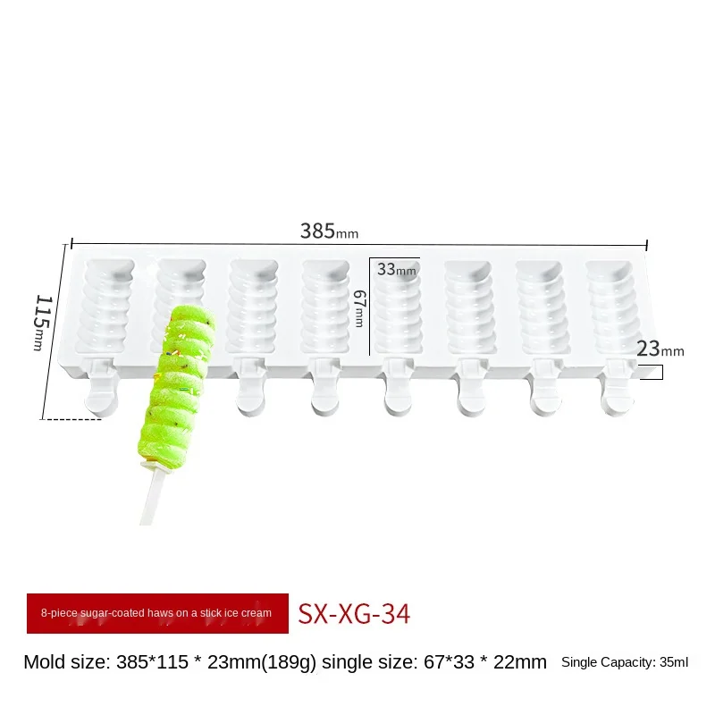 

Hole Silicone Ice Cream Mould Ice Cube Tray Popsicle Barrel Diy Mold Dessert Ice Cream Mold with Popsicle Stick