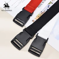 no onepaul unisex automatic fashion nylon belt practical woven smooth canvas belt buckle classic popular casual light