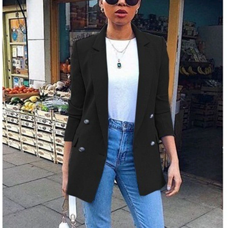 JODIMITTY повседневное однотонное пальто с длинным рукавом и отложным воротником