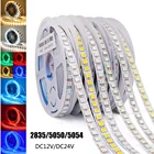 Светодиодная лента 12 в 24 в 5 м 5050 RGB Светодиодная лента 5054 5630 2835 гибсветильник вая лента диод 60120 светодиодовм Водонепроницаемая светодиодная лента e лампа