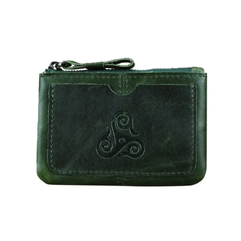 Винтажный кошелек унисекс из натуральной кожи для монет денег кредитных карт