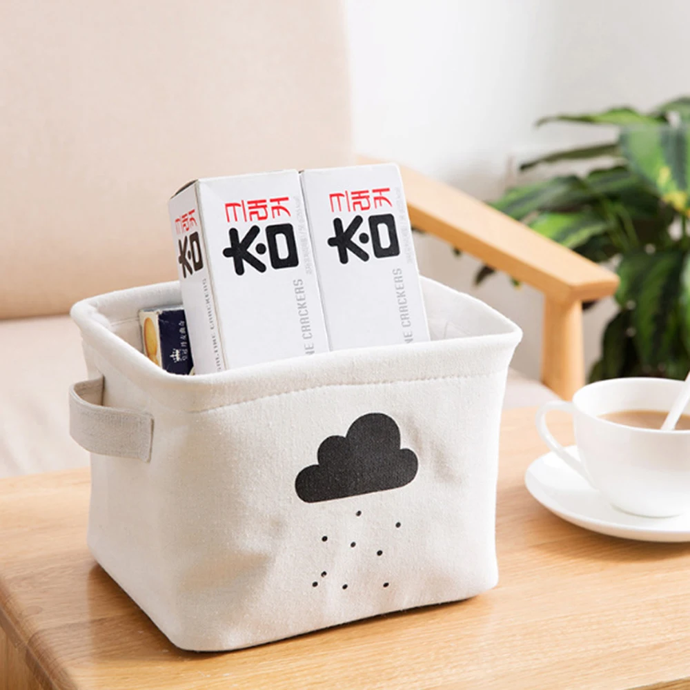 1 шт. мультяшная маленькая свежая тканевая домашняя корзина для хранения игрушек