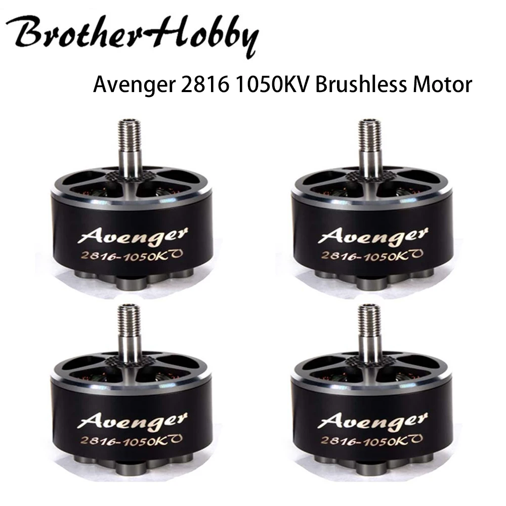 

Бесщеточный двигатель Brother Hobby Avenger 2816 1050KV, полый вал из титанового сплава, совместимый с 9-10-дюймовым пропеллером 4-6S для дрона RC FPV