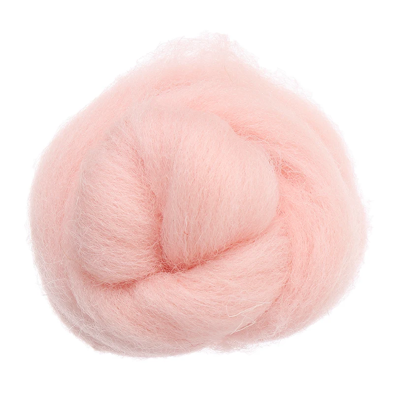 7pcs Felting Wool 6pcs White + 1pc Pink 35g Needle Natural Rovings For 3D Animal Projects Spinning | Дом и сад
