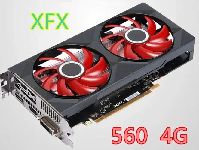 Бывшая в употреблении видеокарта XFX RX 560 4 ГБ GDDR5 для AMD 500 серия VGA Видеокарта RX560 Гб