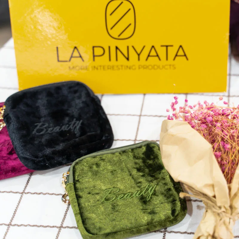 Мини бархатная сумка для хранения гигиенических салфеток монета портативная