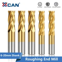 xcan hss roughing end mill titanium coating 4 flute carbide end mill spiral milling cutter cnc router bit