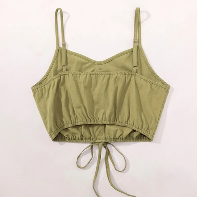 

Women's Single Breasted Down V Neck Strappy Tank Tops Loose Casual 2021 new Summer Bow Tie Sleeveless Shirts Blouses