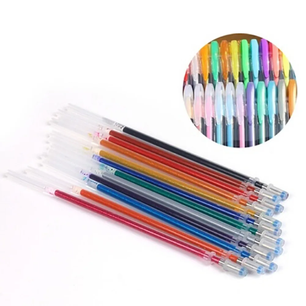 

48pcs Colors Glitter Sketch Drawing Color Pen Markers Gel Pens Set Refill Rollerball Pastel Neon Marker Office School Stationery