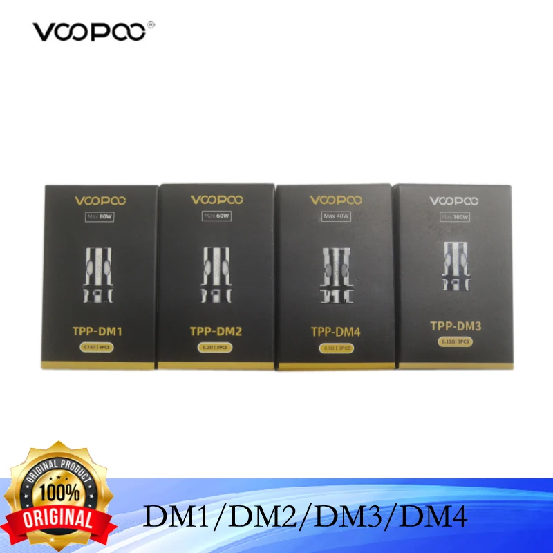 

3pcs-15pcs Original Voopoo Drag 3 Replacement Coils TPP DM1 0.15ohm DM2 0.2ohm DM3 DM4 Coil Head for Drag 3 Drag X Plus Kit