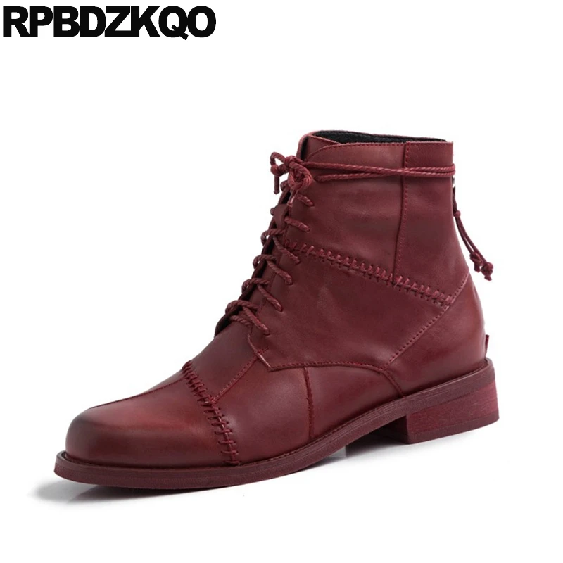 Коренастый Осенняя ботильоны на низком каблуке из натуральной кожи осень зима