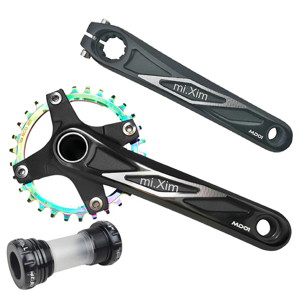 

Single Speed Crankset Set Aluminum Alloy 170mm Crankarms 104 BCD Crankset