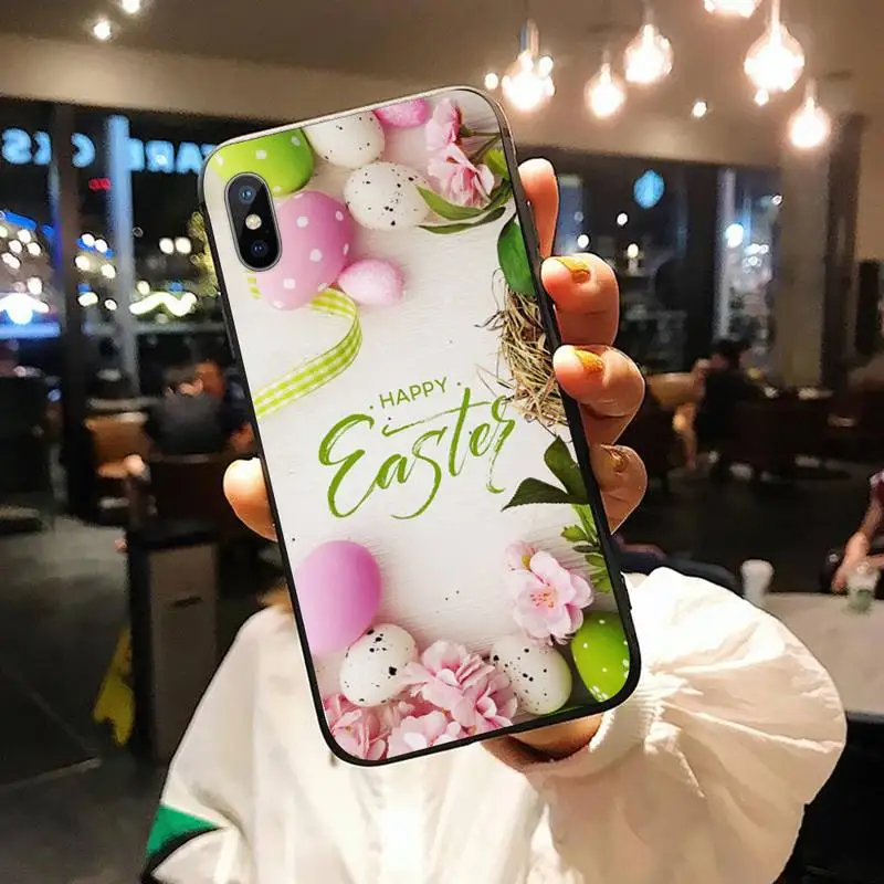 

Easter Holidays Egg Bunny pattern high quality Phone Case shell for iPhone 11 12 pro XS MAX 8 7 6 6S Plus X 5S SE 2020 XR